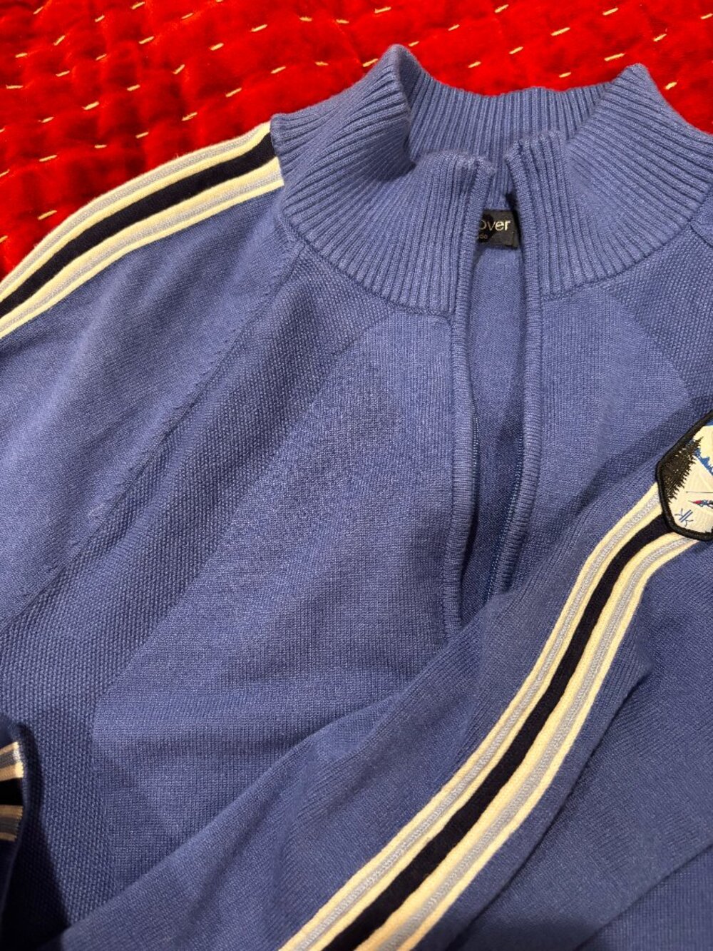 krimson and klover - - 1/4 zip pullover MEdium blue